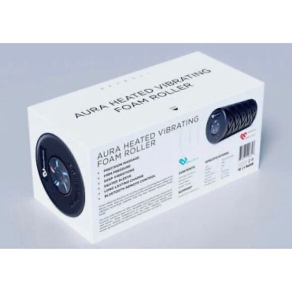 Aura Fitness Heated Vibrating Foam Roller BT Studded Pain Relief Therapy - Picture 2 of 16